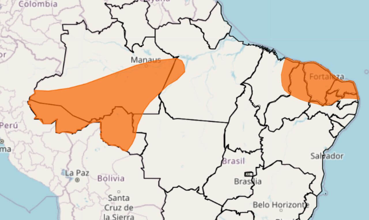 Alerta Laranja Para Temporais E Rajadas De Vento No Norte Nordeste E Mt Clima Ao Vivo